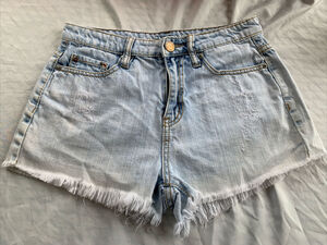 YMI High Rise Jean Shorts Size 3 Cut Off Denim Light Wash